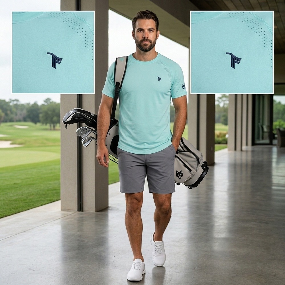 Greyson Clothiers Performance Tee Mens Large Mint Green Excellent Laser Vents